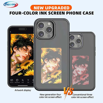 New-Tech NFC Function Phone Case for  15 14 13 Pro Max DIY Cases E Ink Screen Phone Cover Cartoon Girl Fundas Battery Free