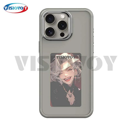 New-Tech NFC Function Phone Case for  15 14 13 Pro Max DIY Cases E Ink Screen Phone Cover Cartoon Girl Fundas Battery Free